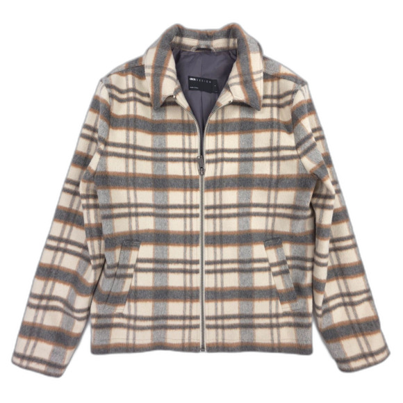 NEW ASOS Design Wool Plaid Tailored Jacket Old Money Preppy Minimal Quiet Luxury - Picture 1 of 8